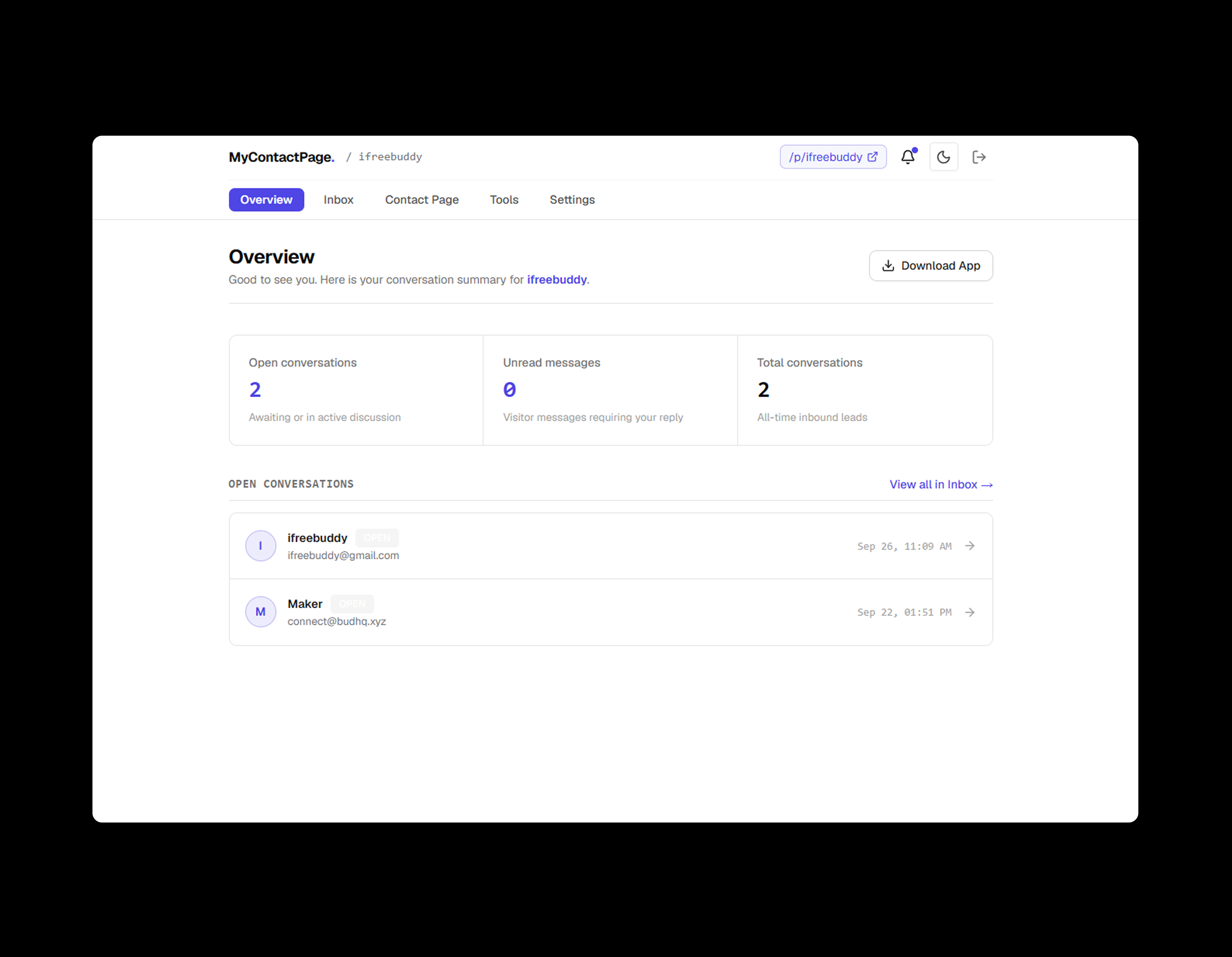 MCP dashboard